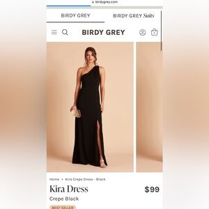 Birdy Grey Black Crepe One-Shoulder Dress